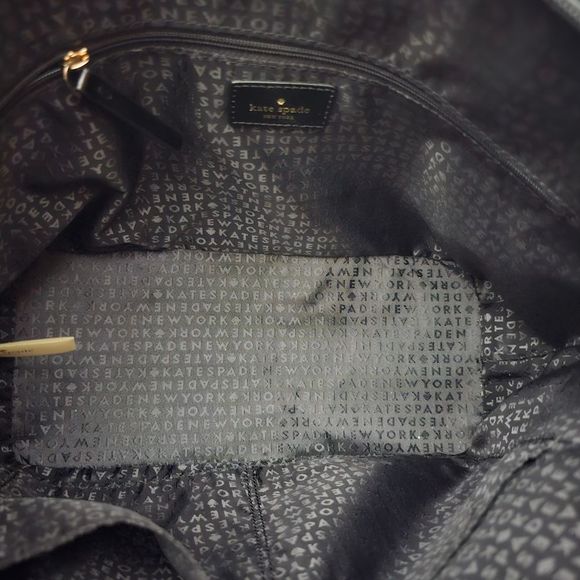 Kate Spade black shimmery tote with zipper, NWOT - Picture 4 of 11